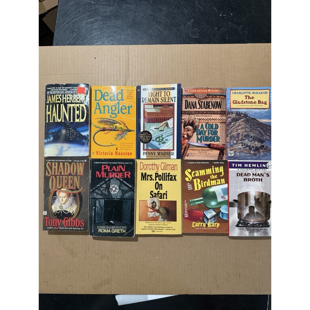 Lot of 10 random murder mystery novel paperback books, various authors B62